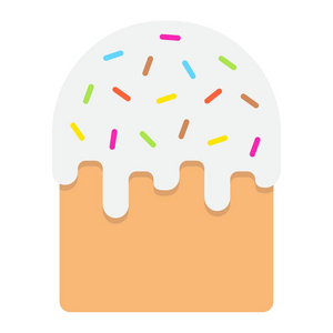 复活节蛋糕平面图标, 复活节和假日, 甜蜜的标志矢量图形, 一个彩色的固体图案白色背景, eps 10