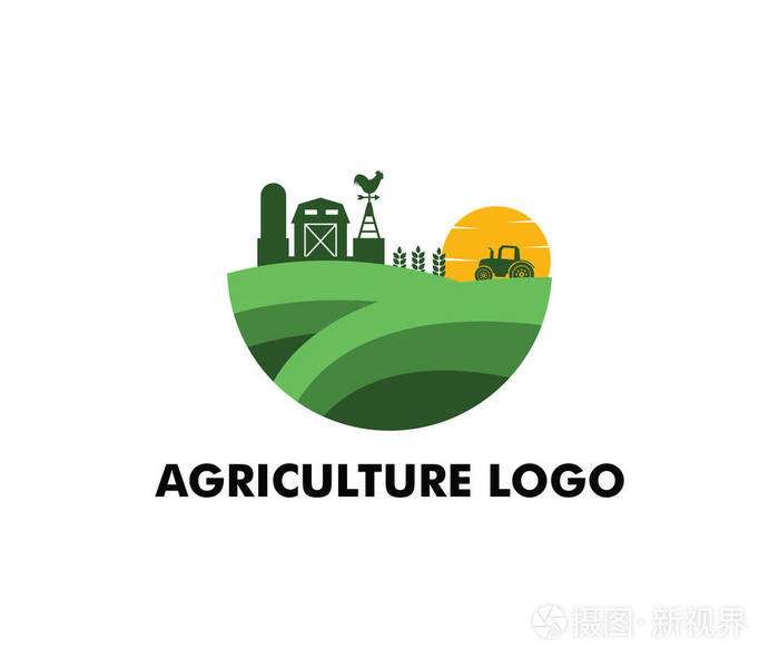农业logo图片大全设计,农业公司logo设计图片 农业农学麦田农村农田自然收获的矢量标志设计