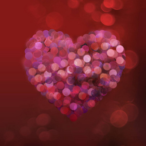 s day heart with sparkling bokeh effect 