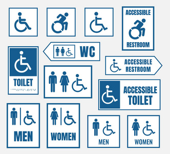 accesible 洗手间标志, 厕所标志为老战士人