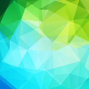 几何图案，多边形三角形矢量背景的蓝色和绿色的色调。图模式