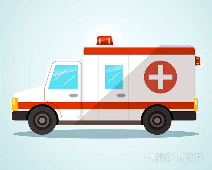 救护车平面设计矢量图