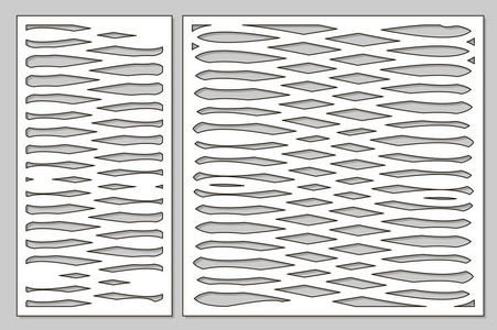 切割模板。抽象线艺术样式。激光切割设置比率 11, 12。矢量插图