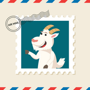 羊邮票航空信封图片