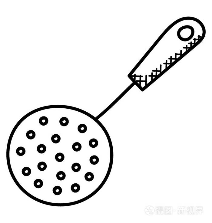 一只手拉着的抽干勺子