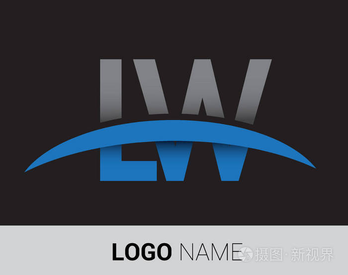 lw字母标志为您的业务和公司的初始标志标识
