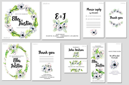  artistic design for business, wedding, anniversary invitation, 