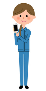 女职工，智能手机它是一个女职工谁操作智能手机的例子。