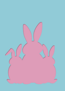 柔和的彩色复活节小兔子设计图片