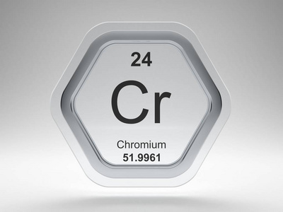现代玻璃和钢铁图标元素周期表中的铬符号