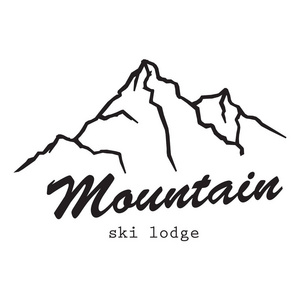 山徽会徽矢量插画。旅游组织的山地和旅游图标
