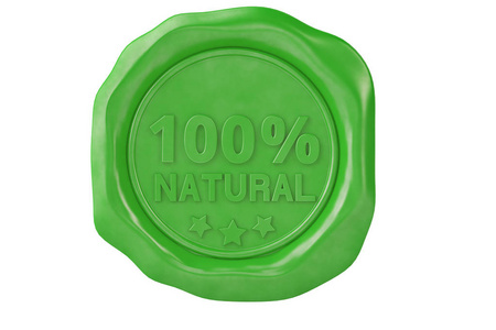 100 天然绿色蜡封. 3 d 例证