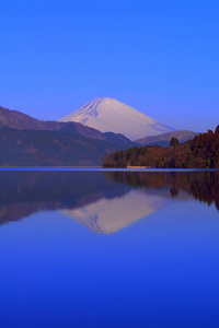 从富士山倒过来，蓝天从日本阿什哈肯湖02092018