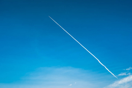 飞机在晴朗的蓝天上