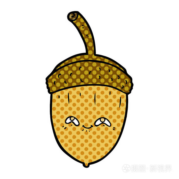 卡通橡子的矢量插图