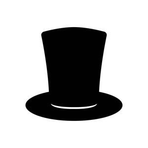黑色顶帽子。Culinder。绅士风格。先生.矢量