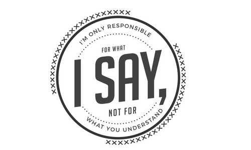 m only responsible for what i say, not for what you understand