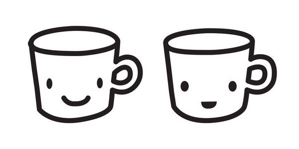 杯子矢量咖啡茶图标果汁涂鸦插图