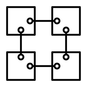 Blockchain 线图标。矢量简单最小96x96 象形文字