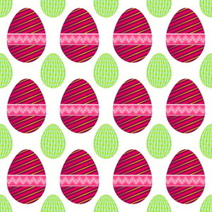 紫癜复活节彩蛋的无缝图案与小的浅绿色图案彩蛋
