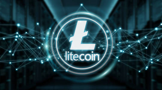 Litecoins cryptocurrency 背景3d 渲染