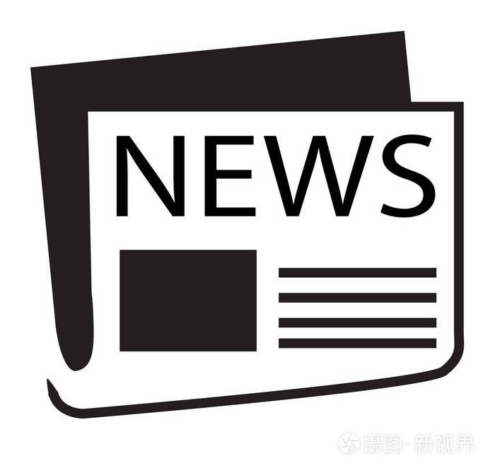 白色背景上的新闻图标.新闻标志.平面样式
