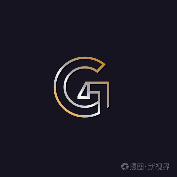 黑色背景上的g首字母标志