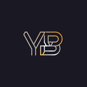深色背景下的初始字母YB标志