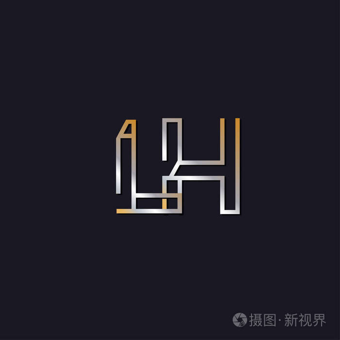 初始字母lh标志黑暗背景