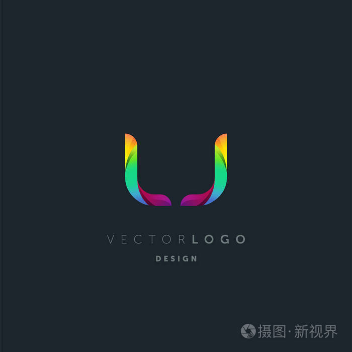 梯度lj字母标志名片模板