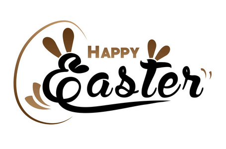 复活节非常快乐, 兔子和鸡蛋的颜色背景. 矢量