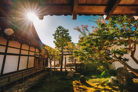 日本京都的日本寺庙禅宗花园。艺术 interpretat