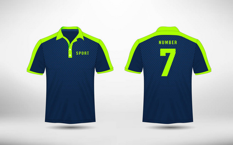 蓝色和绿色线布局足球运动 t恤衫, 套装, 球衣, 衬衫设计模板
