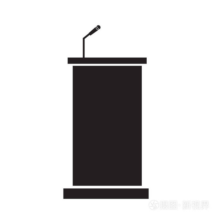 在白色背景上的讲台图标.领奖台标志.简单 poduim 图标