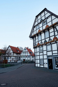 老传统大厦在德国。木材和塑料的房子