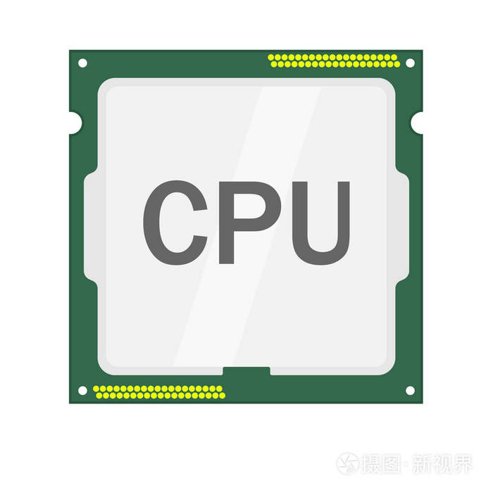 cpu标志矢量图标插图平面设计