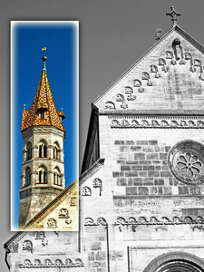 古教堂的照片与一座塔的焦点