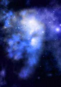 遥远的星云和星场对着太空。 这幅图像的元素由美国宇航局提供。