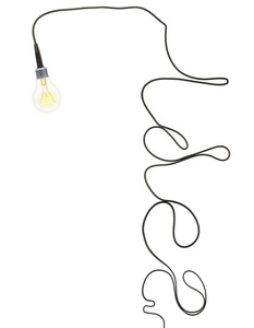 创意灯泡灯与电线。 灵感创新发明头脑风暴有效思维观念