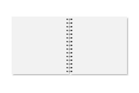 矢量白色逼真打开笔记本封面
