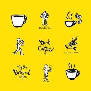 咖啡馆海报粗略咖啡插图矢量