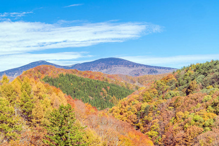 秋季从福岛桥出发的中川峡谷