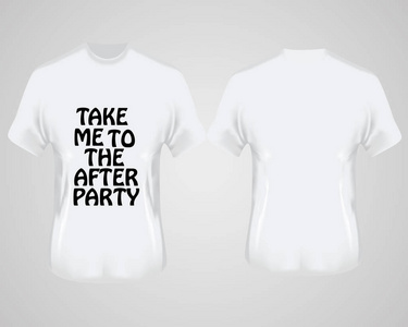 s white tshirt with short sleeve in front and back views. Vecto