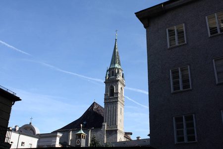 萨尔茨堡。 奥地利2018年在城市的教堂