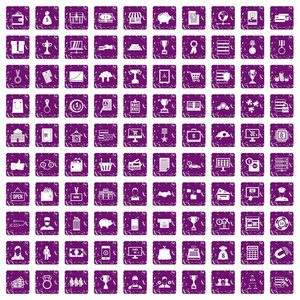 100商业图标设置垃圾紫色