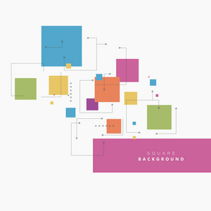 正方形不同的局部颜色。美丽的矢量设计