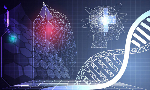 摘要技术科学概念医学数据健康数字医学分析要素humandoctordna与高科技未来设计背景下科技未来设计背景的影响