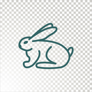 简单的兔子图标。矢量图
