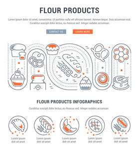 面粉产品网站横幅和登陆页