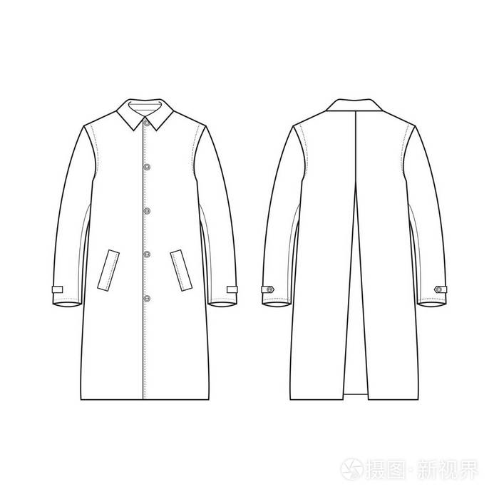 大衣男士时尚矢量插画-正版商用图片11t0uw-摄图新视界